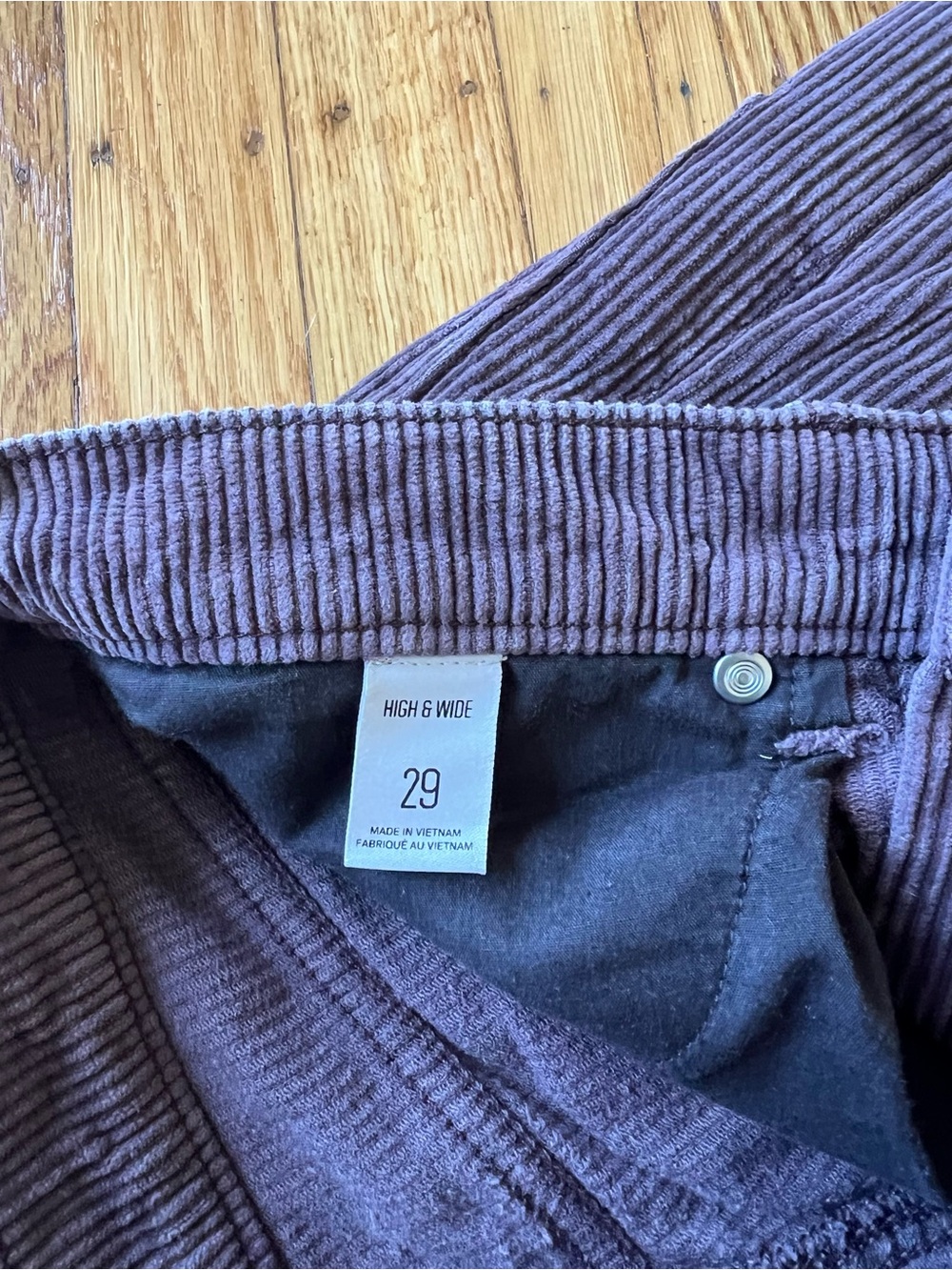 BDG Urban Outfitters dusty purple corduroy high-waisted wide-leg pants - Picture 3 of 4